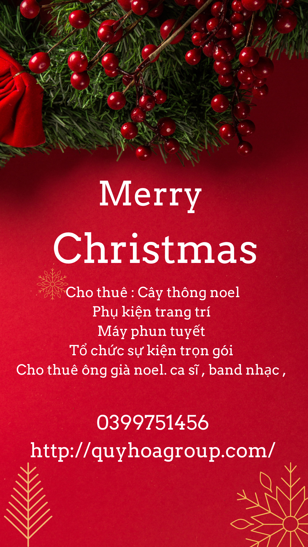 Trang trí Noel – Cây thông và quà tặng Giáng Sinh tại Quý Hoa Decor Event