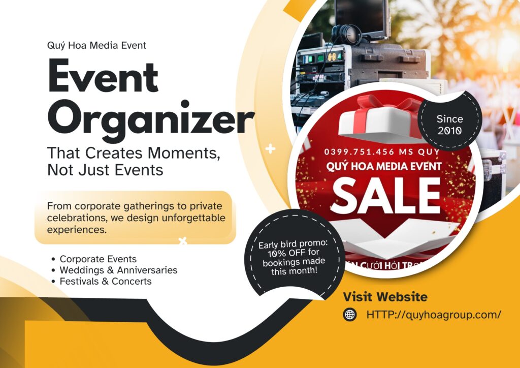 Black And Yellow Modern Event Organizer Poster 1