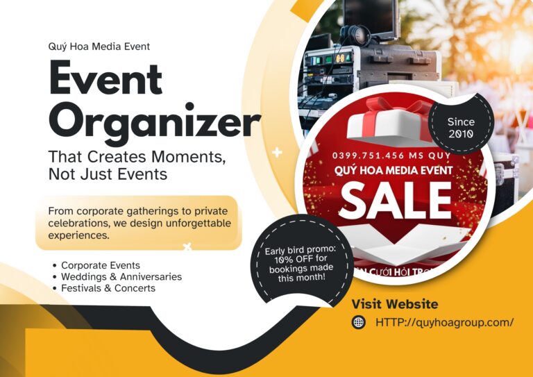 Black And Yellow Modern Event Organizer Poster 1